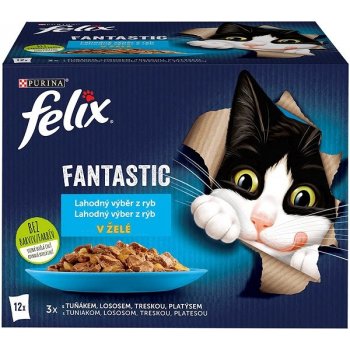 Felix Fantastic losos platesa tuniak treska v želé 12 x 85 g