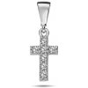 Lillian Vassago Jemný prívesok krížik so zirkónmi, biele zlato LLV98-GP091W