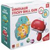 ISO TRADE Arkádová strieľačka s dinosaurom pre deti pištoľ na penové loptičky + štít