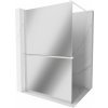 MEXEN/S - Kioto+ Sprchová zástena WALK-IN s poličkou a držiakom uterákov 100 x 200, zrkadlové, biela 800-100-121-20-50