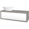 Dreja Umývadlová skriňa STORM SZZ2 120 (umývadlo Triumph) - D01 Betón / L01 Biela vysoký lesk / Levé