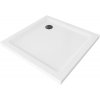 Mexen SLIM - Štvorcová sprchová vanička 70x70x5cm + čierny sifón, biela, 40107070B