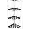 PROGARDEN Stojan na kvety kovový rohový 3 poschodia 90 cm čierna KO-X71000110