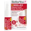 BetterYou Vitamín D 3000 IU + K2 Daily Oral Spray, Orálny sprej, 12 ml (90 strekov)
