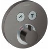 HansGrohe Shower Select - Termostatická batéria pod omietku na 2 spotrebiče, kefovaný čierny chróm 15743340