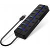 Connect IT Mighty Switch 2 USB-A hub (4xUSB-A 3.0, 3xUSB-A 2.0) - čierna