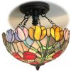 Luster stropnica Tiffany vitráž na retiazkach TULIP Ø40