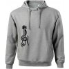 Husľový kľúč gitara - Oversized mikina pánska Moon - kratšia + širšia - 2XL ( Tmavosivý melír )
