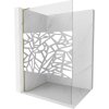 Mexen Kioto L, sprchová zástena Walk-In 80 x 200 cm, 8mm číre sklo biely vzor, zlatý lesklý profil,800-080-103-50-78