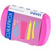 Curaprox Travel Set zubná kefka + CPS medzizubné kefky 2 ks + zubná pasta 10 ml darčeková sada, ružový