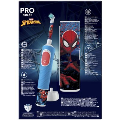 Oral-B Pro Kids 3+ Spiderman 1 elektrická detská zubná kefka + cestovné puzdro