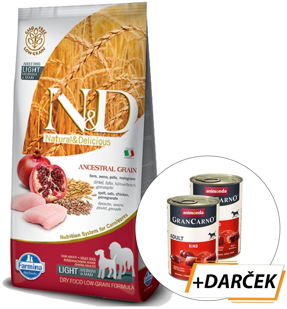 N&D Dog Low Grain Puppy Medium&Maxi Chicken & Pomegranate 12 kg