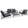 VidaXL 4-dielna sada záhradného nábytku, vankúše, hliník, tmavosivá