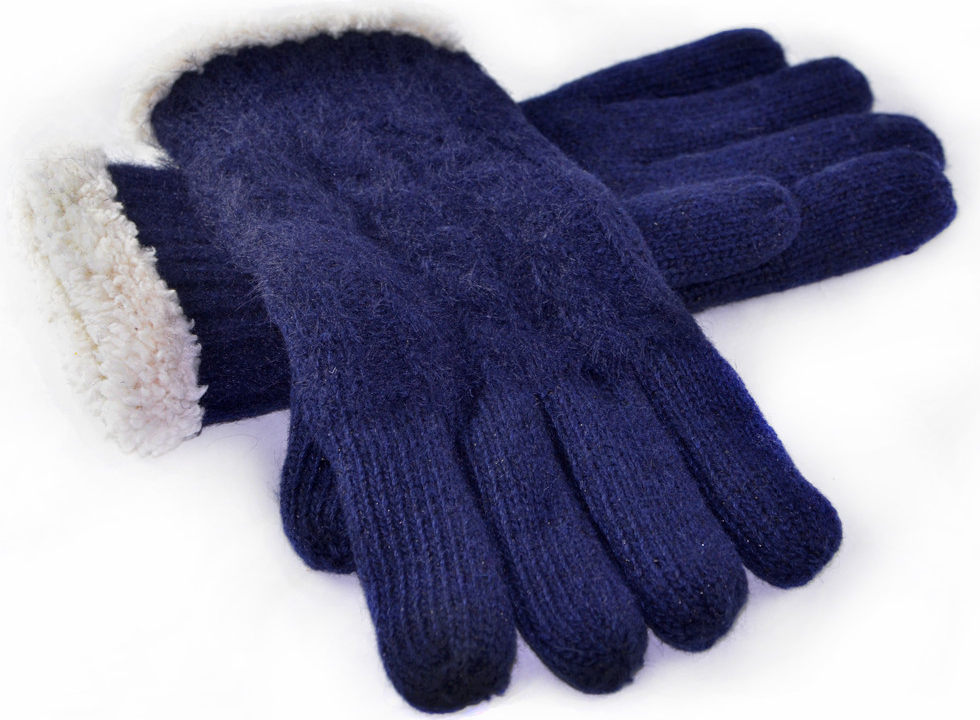 Emi Ross ER 2106B blue dámske pletené rukavice s lemom z ovčej vlny vzor  osmička tmavomodrá od 9,59 € - Heureka.sk