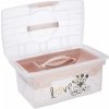 Prenosný box s organizérom Minnie Mouse Keeeper, transparentná/púdrová ružová