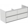 Kúpeľňová skrinka pod umývadlo Ideal Standard Connect Air 120x44x51,7 cm v kombinácii hnedá mat / biela mat E0822VY