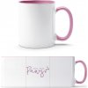 TTH Dvojfarebný Hrnček - Dizajn - Moje deti majú labky - Biela / Anitcká Ružová - Standard - Darčeky PrintEQ - 250ml