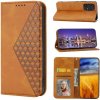 Peňaženkové kožené puzdro Cubic Grid na Xiaomi Redmi Note 10/10S - Žltá