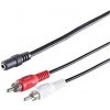 Prepojovací kábel 2× RCA – 3,5 mm jack zásuvka EN31X 40 cm
