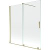 Mexen Velar, 2-krídlová posuvná vaňová zástena 150 x 150 cm, 8mm číre sklo, zlatý lesklý profil, 896-150-000-01-50