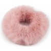 Gumička do vlasov kožušinová - púdrová