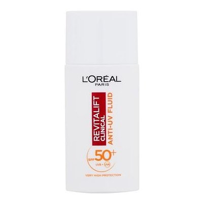 L'Oréal Paris Revitalift Clinical Anti-UV Fluid SPF50+ antioxidační denní pleťový fluid s uv ochranou 50 ml pro ženy