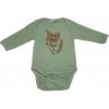 Poľovnícke detské tričko bodyčko - líška - zelené - Veľkosť 74