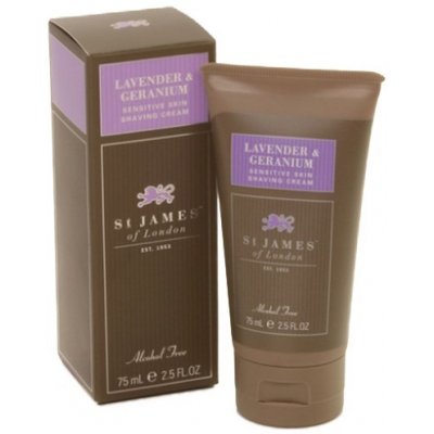 St James of London Lavender & Geranium krém na holenie v tube 75 ml