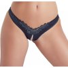 Cottelli LINGERIE Tanga s perlami černá S