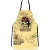 Pánska barber zástera Barbertime Mapped Pro Barber Apron - žltá - Pirates of the Barbertime