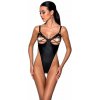Passion Celine Body Black - nastaviteľný model z eko kože, otvorený strih