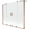 MEXEN/S - Velar Duo Dvojkrídlová posuvná vaňová zástena 200 x 150, transparent, růžové zlato 896-200-000-02-60