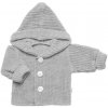 Pletený svetrík s kapucňou a gombíkmi Made with Love šedý