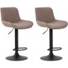 Sada 2 barových stoličiek Lentini látka, šedohnedá