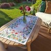 RAEBEL Kvietkový behúň - šerpa na stôl , 5801 biela Polyester 40x90 cm