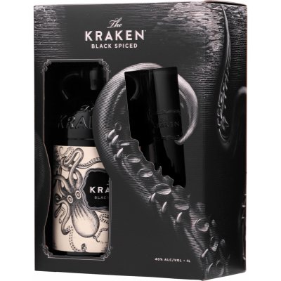 Kraken Black Spiced Rum 40% 1 l (darčekové balenie 1 pohárik)