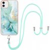 AppleKing mramorový kryt so šnúrkou pre iPhone 11 - tyrkysový - možnosť vrátiť tovar ZADARMO do 30tich dní