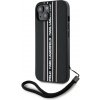 Karl Lagerfeld – Saffiano Athleisure Stripes Cord – kryt so šnúrkou pre iPhone 15 – ružový
