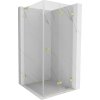 MEXEN/S - Lunar-F L sprchový kút skladacie dvere pravá 90 x 90, transparent, zlato kartáčovaná 836L-090-090-55-00-P