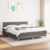 Box spring postel s matrací tmavě šedá 180x200 cm textil Šedá 3140634