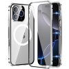 AppleMix Kryt pre Apple iPhone 16 Pro Max - 360° ochrana - sub. MagSafe - kov / sklo - strieborný