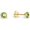 Náušnice zelené sa Swarovski Elements Pinpoint Studs KG2038SS10PE Peridot