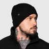 Zimná beanie čiapka Iron Aesthetics Topper, čierna, Farba Čierna, Veľkosť UNI