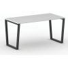 Kancelársky stôl PRIMO IMPRESS, 160x80 cm, čierna podnož, biela