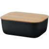 Miska na maslo BOX-IT 15 cm, čierna, plast / bambus, RIG-TIG