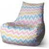 Sablio Sedací vak Bean Trojfarebné čmáranice - 60 x 70 x 70 cm