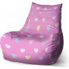 Sablio Sedací vak Bean Srdce na ružovej - 60 x 70 x 70 cm