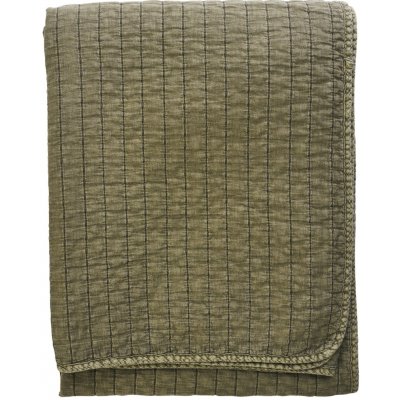 MADAM STOLTZ Prešívaný prehoz Khaki / Dark green 130 × 180 cm
