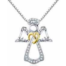 Olivie Strieborná retiazka anjel so zlatým srdcom 2924