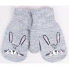 YO! Zimné dievčenské rukavičky so šnúrkou Králiček sivé